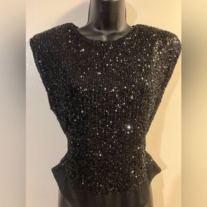 Privy black sequins bodysuit